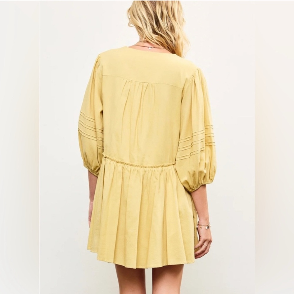 Yellow Mini Dress L - Picture 3 of 4